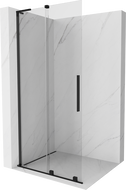 Mexen Velar L paroi de douche coulissante Walk-in 110 x 200 cm, transparent 8 mm, noir - 871-110-003-03-70