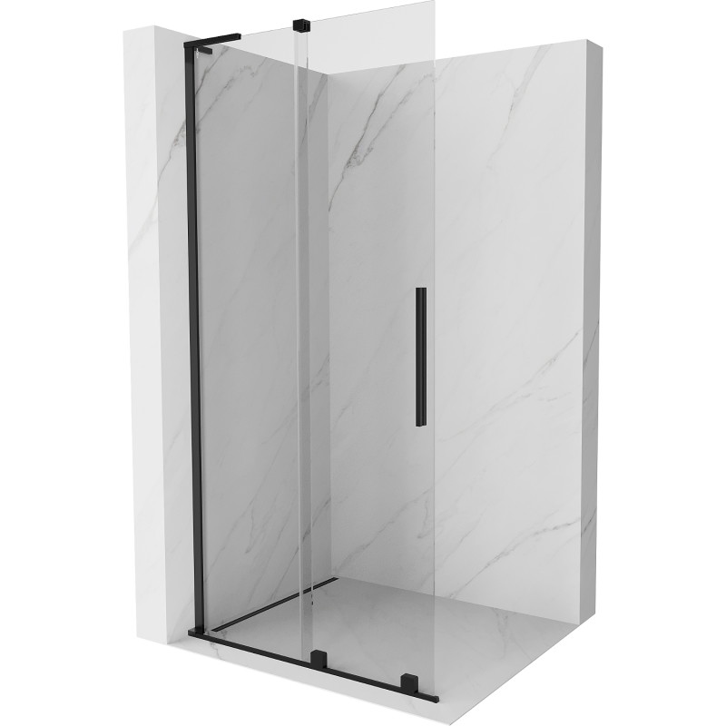 Mexen Velar L paroi de douche coulissante Walk-in 120 x 200 cm, transparent 8 mm, noir - 871-120-003-03-70
