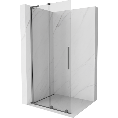 Mexen Velar L paroi de douche coulissante Walk-in 100 x 200 cm, transparent 8 mm, gun metal - 871-100-003-03-95
