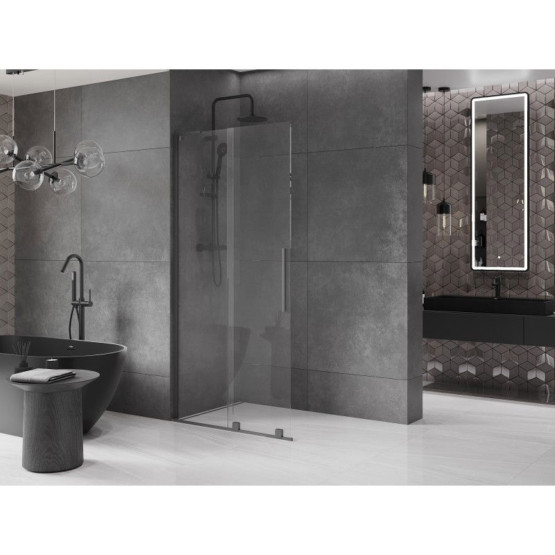 Mexen Velar L cloison de douche coulissante Walk-in 90 x 200 cm, transparent 8 mm, métal canon - 871-090-003-03-95
