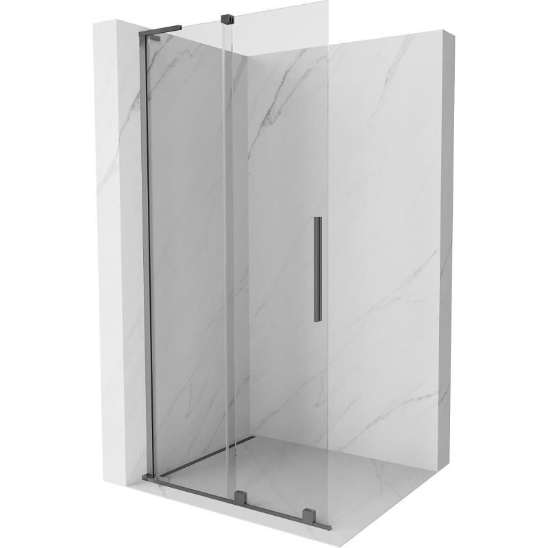 Mexen Velar L paroi de douche coulissante Walk-in 120 x 200 cm, transparent 8 mm, métal graphite - 871-120-003-03-95