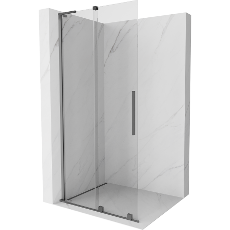Mexen Velar L paroi de douche coulissante Walk-in 120 x 200 cm, transparent 8 mm, métal graphite - 871-120-003-03-95
