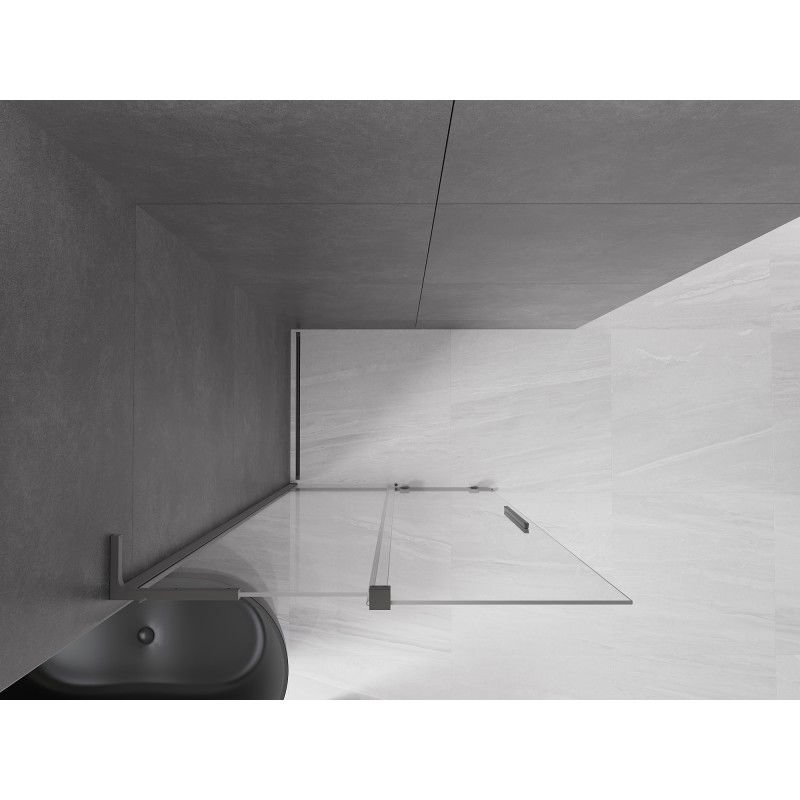 Mexen Velar L paroi de douche coulissante Walk-in 120 x 200 cm, transparent 8 mm, métal graphite - 871-120-003-03-95