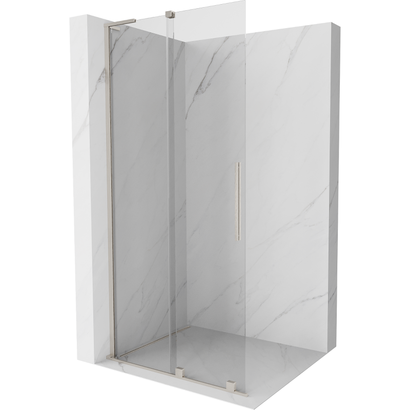Mexen Velar L paroi de douche coulissante Walk-in 100 x 200 cm, transparent 8 mm, nickel brossé - 871-100-003-03-97