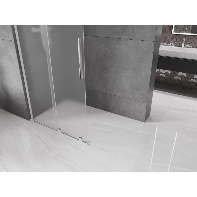 Mexen Velar L paroi de douche coulissante Walk-in 90 x 200 cm, givre 8 mm, chrome - 871-090-003-33-01