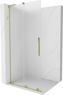 Mexen Velar L paroi de douche coulissante Walk-in 120 x 200 cm, givrée 8 mm, dorée - 871-120-003-33-50