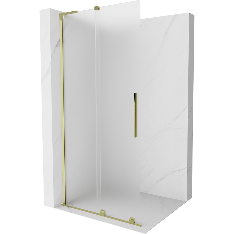 Mexen Velar L cloison de douche coulissante Walk-in 100 x 200 cm, givre 8 mm, or - 871-100-003-33-50