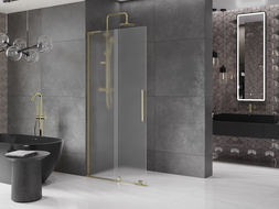 Mexen Velar L paroi de douche coulissante Walk-in 120 x 200 cm, givrée 8 mm, dorée - 871-120-003-33-50