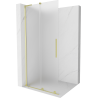 Mexen Velar L paroi de douche coulissante Walk-in 100 x 200 cm, givrée 8 mm, or brossé - 871-100-003-33-55