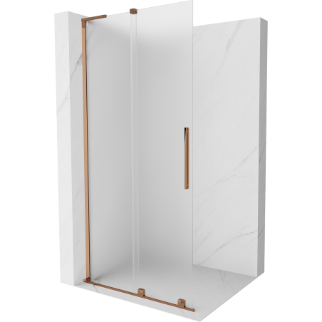 Mexen Velar L paroi de douche coulissante Walk-in 110 x 200 cm, sablé 8 mm, or rose - 871-110-003-33-60