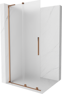 Mexen Velar L paroi de douche coulissante Walk-in 110 x 200 cm, sablé 8 mm, or rose - 871-110-003-33-60