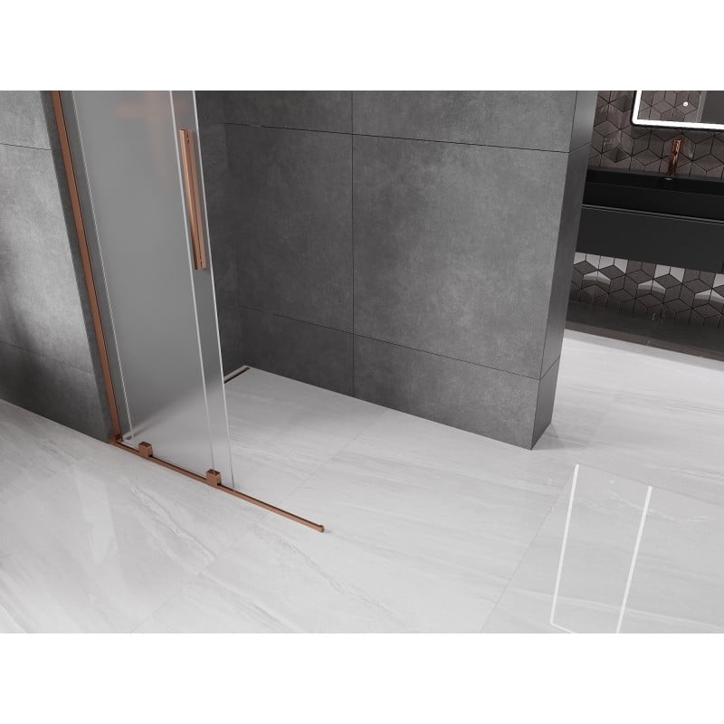 Mexen Velar L paroi de douche coulissante Walk-in 120 x 200 cm, givre 8 mm, or rose - 871-120-003-33-60