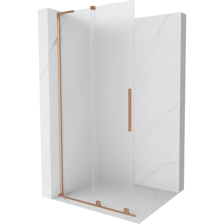 Mexen Velar L paroi de douche coulissante Walk-in 100 x 200 cm, givré 8 mm, cuivre brossé - 871-100-003-33-65
