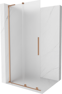 Mexen Velar L paroi de douche coulissante Walk-in 120 x 200 cm, verre dépoli 8 mm, cuivre brossé - 871-120-003-33-65