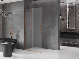 Mexen Velar L Cloison de douche coulissante Walk-in 110 x 200 cm, givre 8 mm, cuivre brossé - 871-110-003-33-65