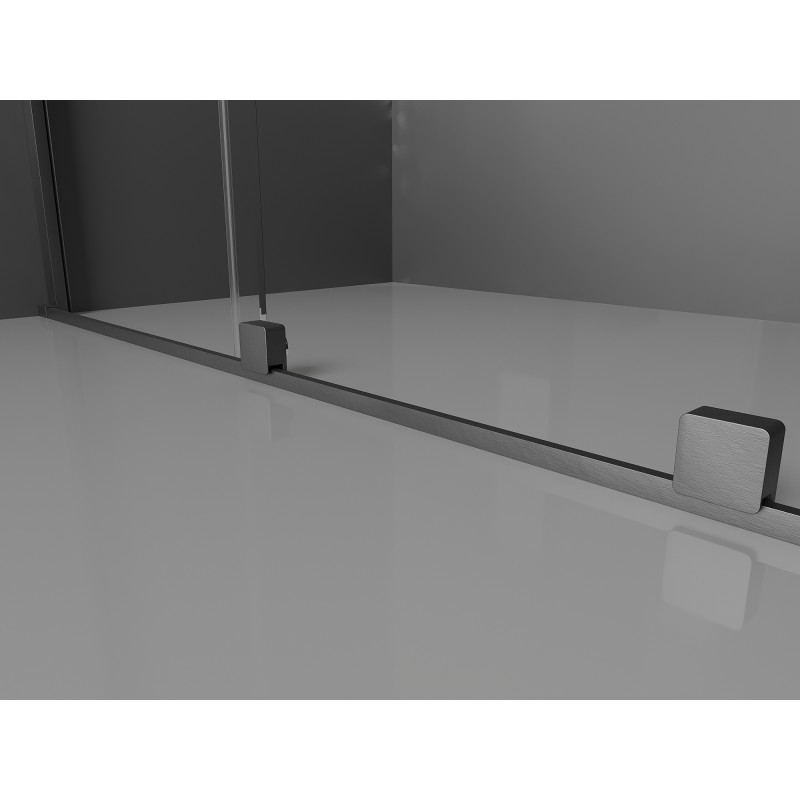 Mexen Velar L paroi de douche coulissante Walk-in 100 x 200 cm, givrée 8 mm, gris canon brossé - 871-100-003-33-66