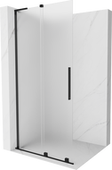 Mexen Velar L paroi de douche coulissante Walk-in 100 x 200 cm, givré 8 mm, noir - 871-100-003-33-70