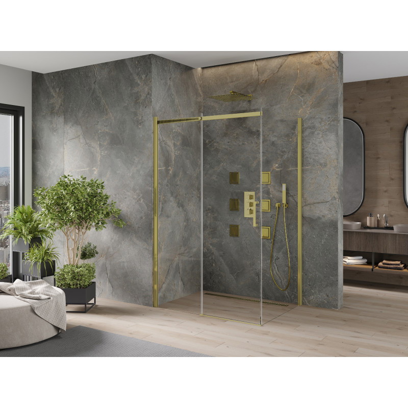 Mexen Omega cabine de douche coulissante 100 x 70 cm, transparent, or - 825-100-070-50-00