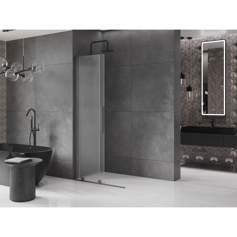 Mexen Velar L paroi de douche coulissante Walk-in 110 x 200 cm, givre 8 mm, métal canon - 871-110-003-33-95