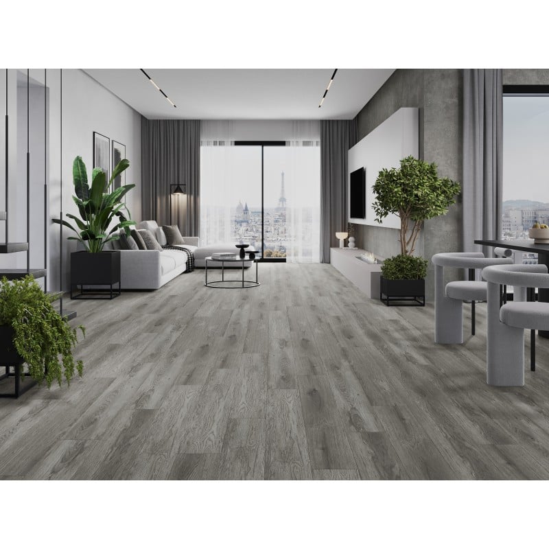Mexen Claremont échantillon de panneaux vinyles SPC 6,5 mm, sous-couche IXPE 1,5 mm, 4 V-Fuge, Chêne - F1039-S