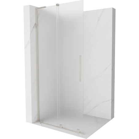 Mexen Velar L paroi de douche coulissante Walk-in 100 x 200 cm, givré 8 mm, nickel brossé - 871-100-003-33-97