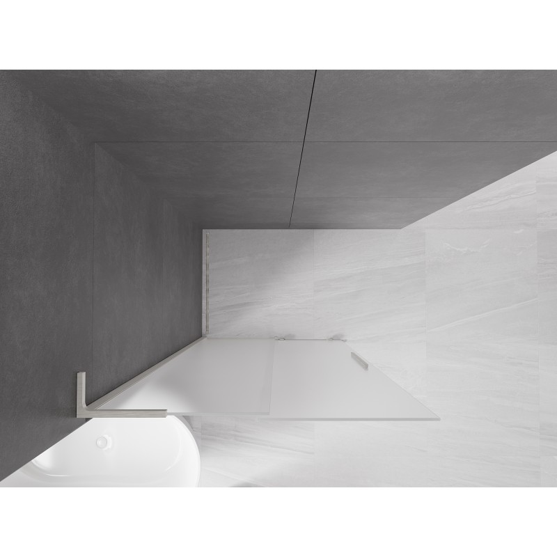 Mexen Velar L paroi de douche coulissante Walk-in 90 x 200 cm, givre 8 mm, nickel brossé - 871-090-003-33-97