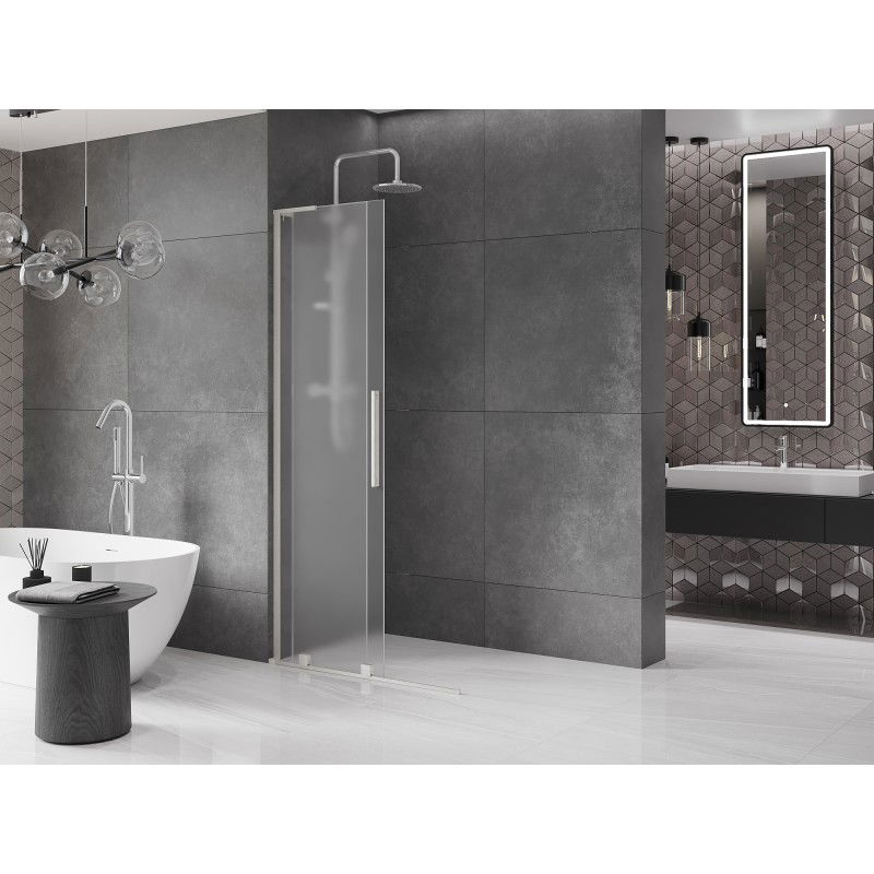 Mexen Velar L paroi de douche coulissante Walk-in 120 x 200 cm, givre 8 mm, nickel brossé - 871-120-003-33-97