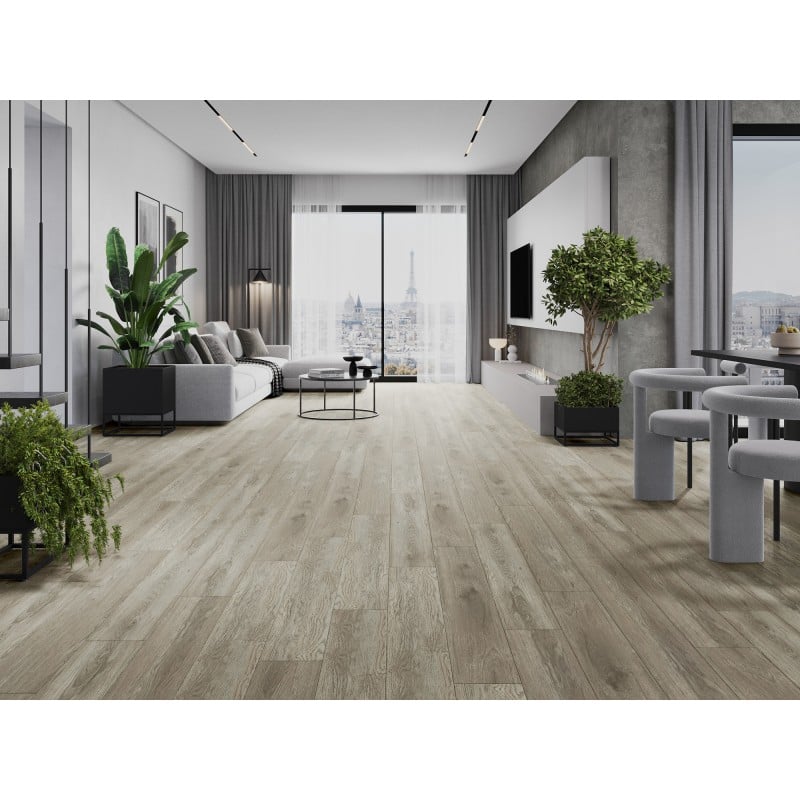 Mexen Sky Valley échantillon de panneaux vinyles SPC 6,5 mm, sous-couche IXPE 1,5 mm, 4 V-Fuge, Chêne - F1040-S