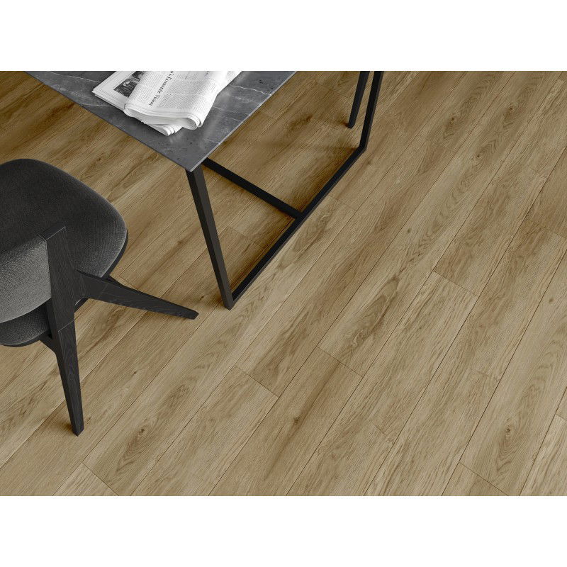 Mexen Manhattan échantillon de panneaux en vinyle 1240 x 182 mm SPC 6,5 mm, sous-couche IXPE 1,5 mm, 4 V-Fuge, Chêne - F1041-S