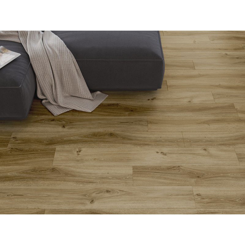 Mexen Amsterdam échantillon de panneaux vinyles 1240 x 182 mm SPC 6,5 mm, sous-couche IXPE 1,5 mm, 4 V-Fuga, Chêne - F1042-S