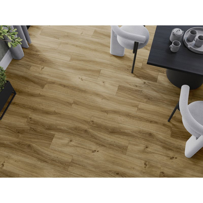 Mexen Amsterdam échantillon de panneaux vinyles 1240 x 182 mm SPC 6,5 mm, sous-couche IXPE 1,5 mm, 4 V-Fuga, Chêne - F1042-S