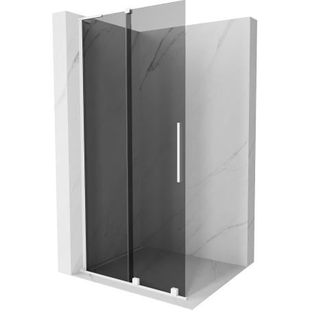 Paroi de douche coulissante Mexen Velar L Walk-in 120 x 200 cm, graphite 8 mm, blanc - 871-120-003-43-20