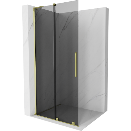 Mexen Velar L paroi de douche coulissante Walk-in 90 x 200 cm, graphite 8 mm, or - 871-090-003-43-50