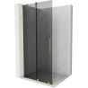 Mexen Velar L paroi de douche coulissante Walk-in 90 x 200 cm, graphite 8 mm, or - 871-090-003-43-50