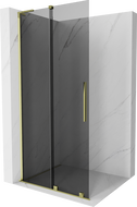 Mexen Velar L paroi de douche coulissante Walk-in 100 x 200 cm, graphite 8 mm, or - 871-100-003-43-50