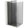 Mexen Velar L paroi de douche coulissante Walk-in 90 x 200 cm, graphite 8 mm, or brossé - 871-090-003-43-55