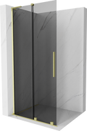 Mexen Velar L paroi de douche coulissante Walk-in 100 x 200 cm, graphite 8 mm, or brossé - 871-100-003-43-55