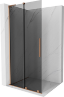 Mexen Velar L Paroi de douche coulissante Walk-in 90 x 200 cm, graphite 8 mm, cuivre brossé - 871-090-003-43-65