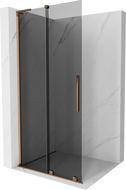 Mexen Velar L paroi de douche coulissante Walk-in 120 x 200 cm, graphite 8 mm, or rose - 871-120-003-43-60