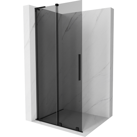 Mexen Velar L paroi de douche coulissante Walk-in 90 x 200 cm, graphite 8 mm, noire - 871-090-003-43-70
