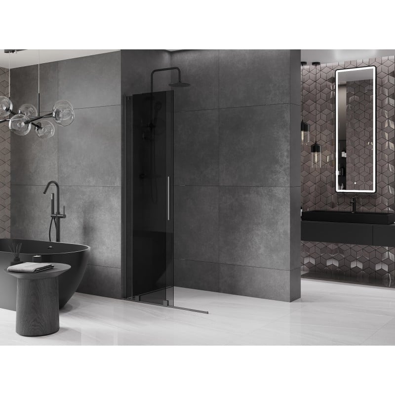 Mexen Velar L paroi de douche coulissante Walk-in 110 x 200 cm, graphite 8 mm, gun metal - 871-110-003-43-95