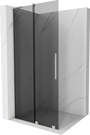 Mexen Velar L paroi de douche coulissante Walk-in 110 x 200 cm, graphite 8 mm, nickel brossé - 871-110-003-43-97