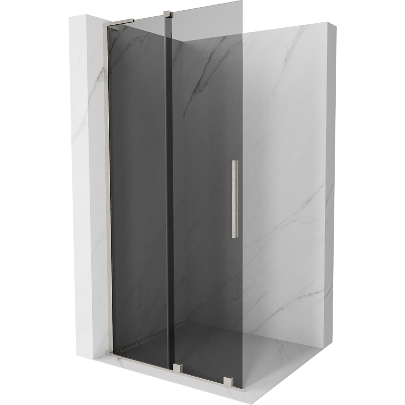 Mexen Velar L paroi de douche coulissante Walk-in 100 x 200 cm, graphite 8 mm, nickel brossé - 871-100-003-43-97