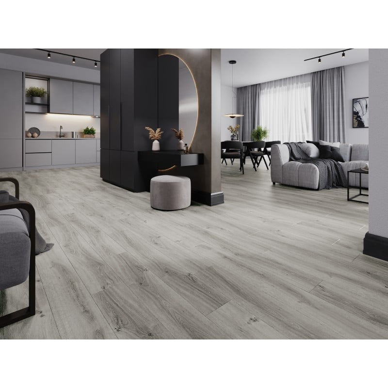 Mexen Harrison échantillon de panneaux vinyles SPC 6,5 mm, sous-couche IXPE 1,5 mm, 4 V-Joint, Chêne - F1044-S