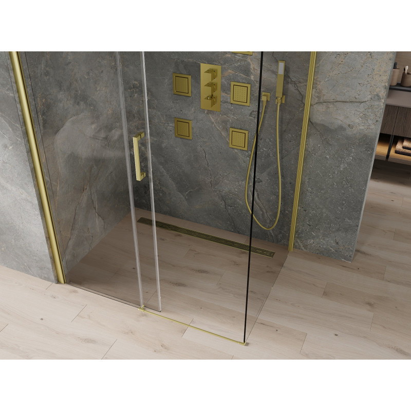 Mexen Omega cabine de douche coulissante 120 x 80 cm, transparente, dorée - 825-120-080-50-00