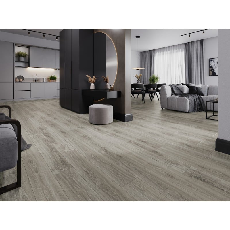 Mexen Silver Creek échantillon de panneaux vinyles SPC 6,5 mm, sous-couche IXPE 1,5 mm, 4 V-Fuga, Chêne - F1047-S