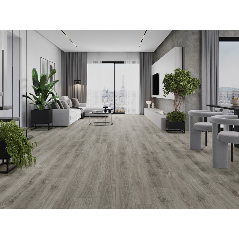 Mexen Silver Creek échantillon de panneaux vinyles SPC 6,5 mm, sous-couche IXPE 1,5 mm, 4 V-Fuga, Chêne - F1047-S
