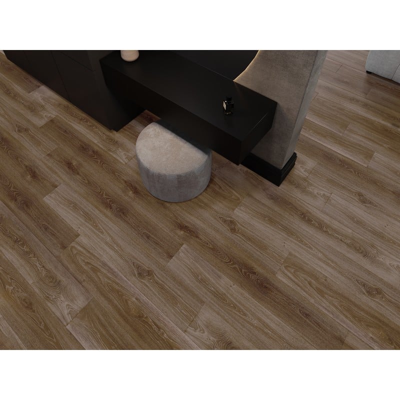 Mexen San Juan échantillon de panneaux vinyles SPC 6,5 mm, sous-couche IXPE 1,5 mm, 4 V-Joints, Chêne - F1049-S