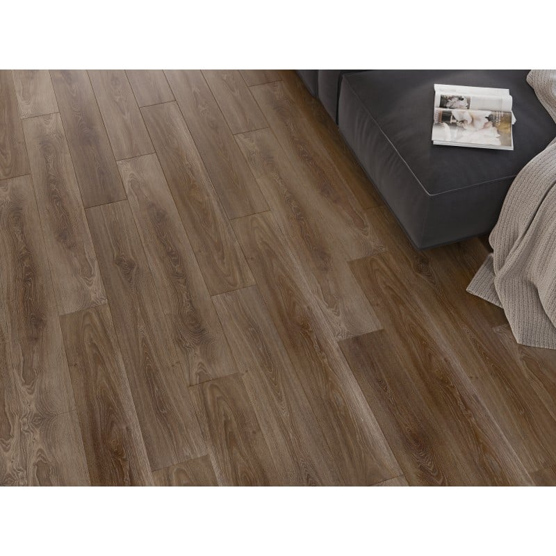 Mexen San Juan échantillon de panneaux vinyles SPC 6,5 mm, sous-couche IXPE 1,5 mm, 4 V-Joints, Chêne - F1049-S