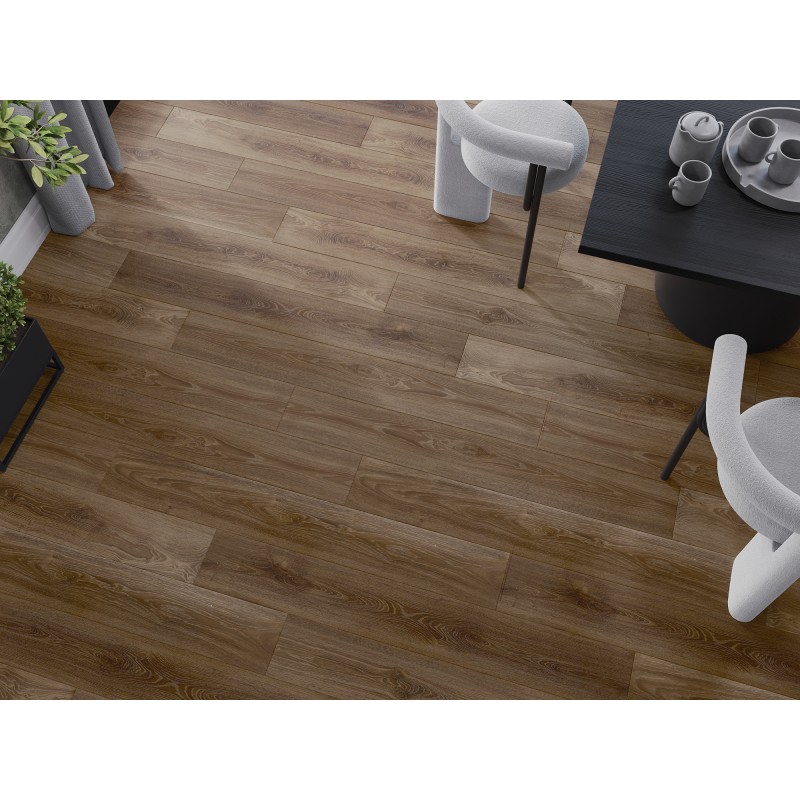 Mexen San Juan échantillon de panneaux vinyles SPC 6,5 mm, sous-couche IXPE 1,5 mm, 4 V-Joints, Chêne - F1049-S